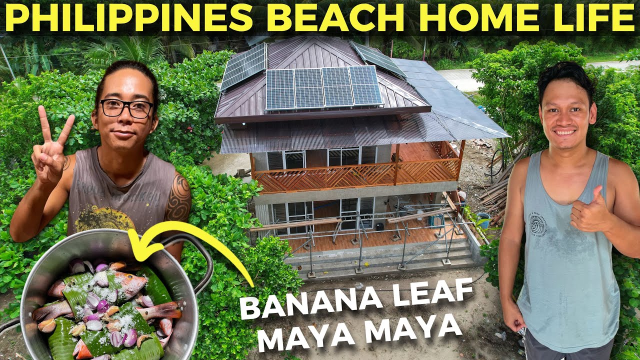 PHILIPPINES BEACH LAND HOME - Banana Leaf Fish And Single Engineer Building!