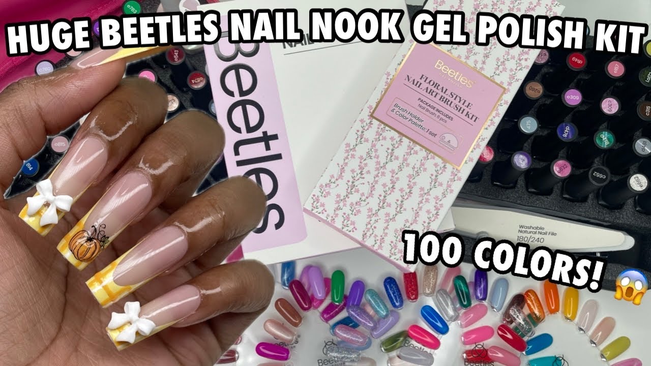 Набор гель-лаков для ногтей Trying Beetles 100 Color Nail Nook | Ногти в осеннюю клетку | Лучший ...