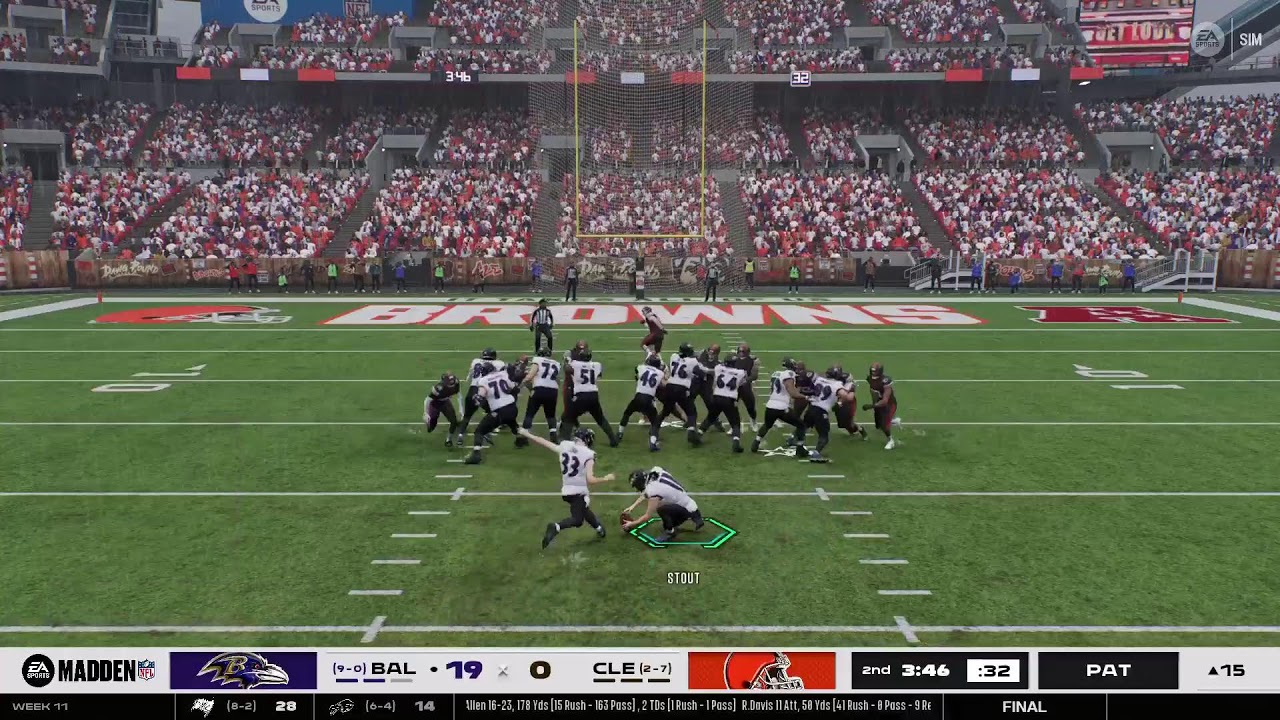 NFL Madden Ravens @ Browns Season 1 Week 11