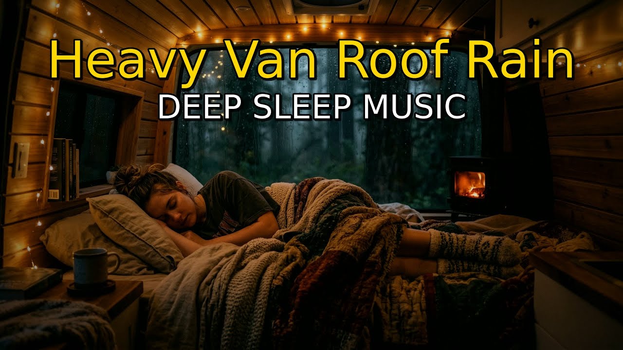 Deep Sleep Music | Cozy Van Rain in Redwood Forest 🏕️