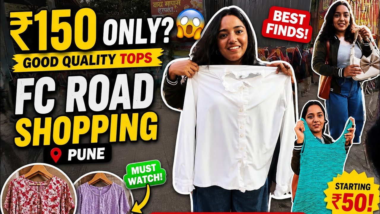 Fc road shopping 🛍️ | dressing, bag, tops just for ₹150 😳 best quality | street shopping Pune
