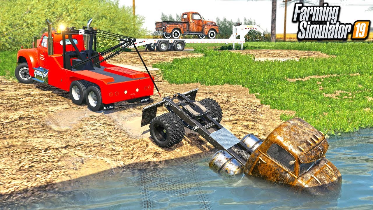 TORNADO AFTERMATH! SALVAGING RUSTY TRUCKS FROM LAKE (FLOODED) | FARMING SIMULATOR 2019