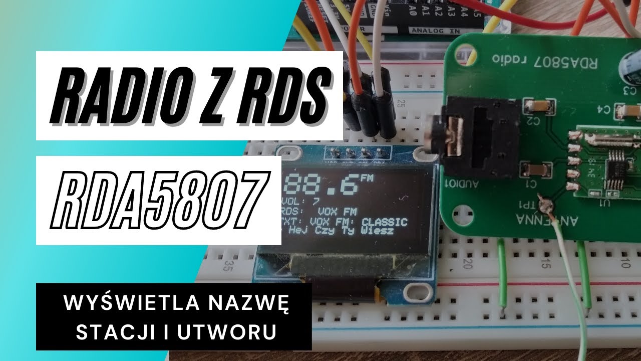 Jak zrobić radio FM z RDS na Arduino? RDA5807 - wyświetla nazwę stacji i utworu (NEXTPCB.COM)