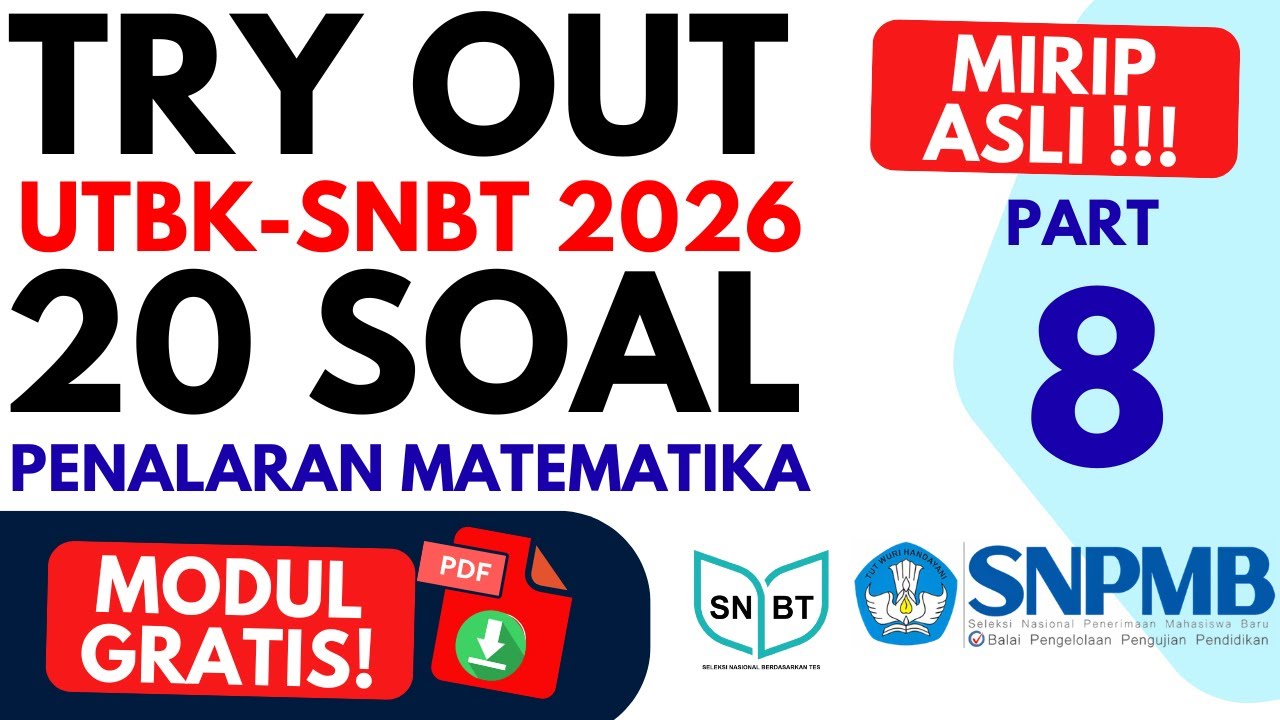 20 Soal Try Out Penalaran Matematika UTBK SNBT 2026 Part 8 + Pembahasan Lengkap