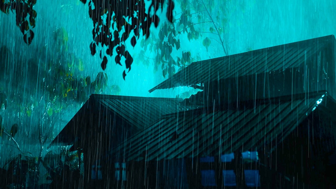 Deep Sleep Immediately in 3 Minutes with Heavy Rainstorm & Loud Thunder on Tin Roof on Rainy Night