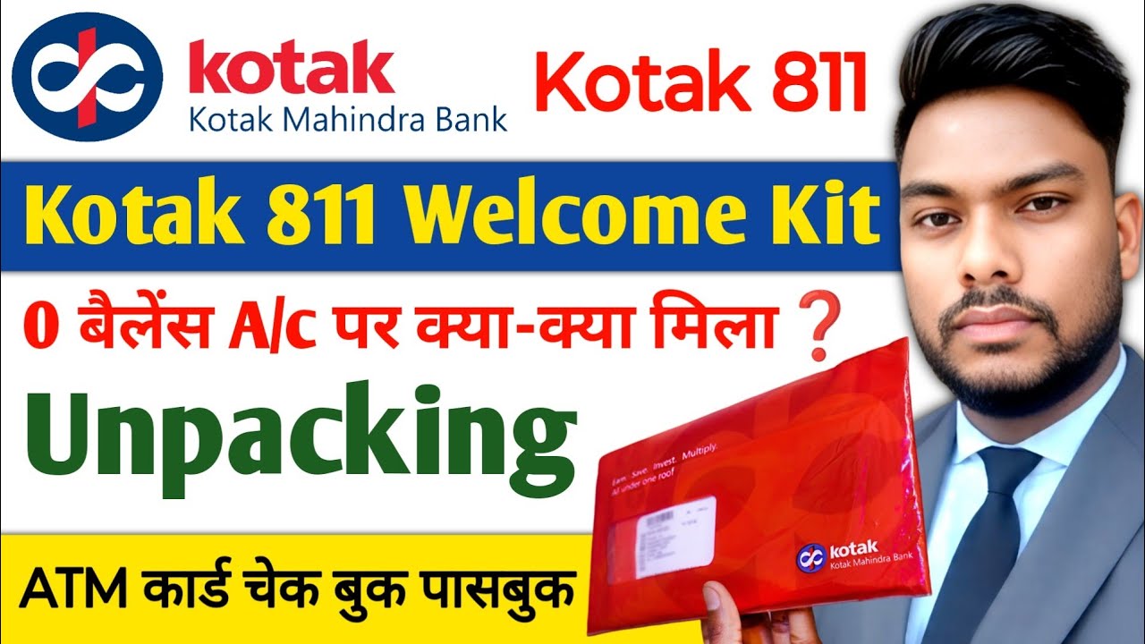 Kotak Mahindra Bank Welcome kit Unpacking & Review Kotak 811 Account ATM Card Passbook Cheque 