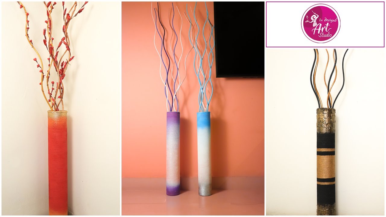 2 EASY D.I.Y DECOR IDEAS | CORNER FLOWER VASE | RECYCLE CARDBOARD | SIMPLE AND CREATIVE.
