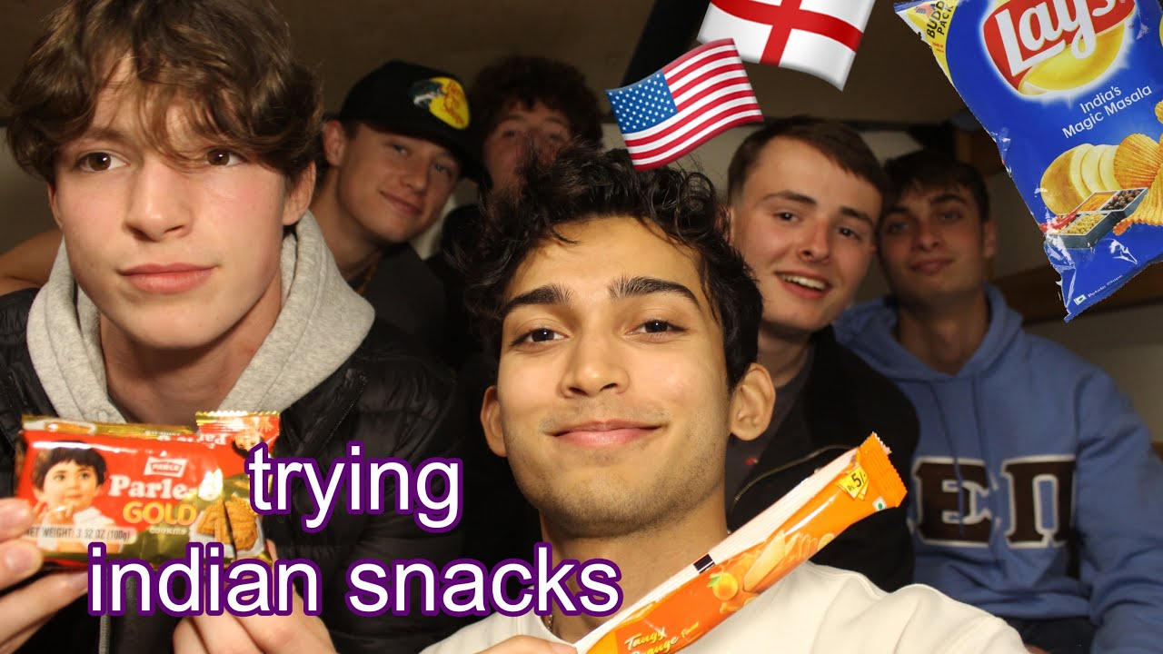 Making My Friends Try INDIAN Snacks: Masala Lays, Parle-G & More