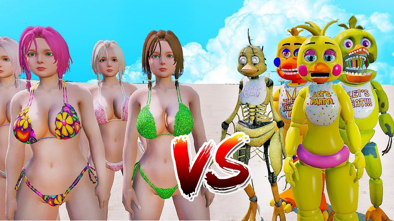 ANIMATRONICS TEAM CHICA VS TEAM LUNA | GTA V Five Nights at Freddy's
