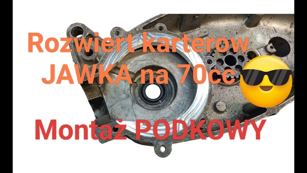 JAWKA 70 Rozwiercanie karterów oraz montaż podkowy Ogar 200 jawa mustang tuning BIG BORE