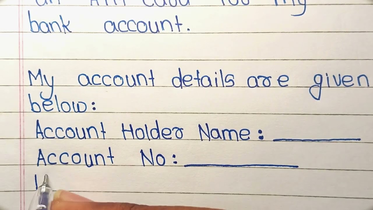 ATM Card Application | Bank Application Writin |Easy Format#english #application #video #handwriting