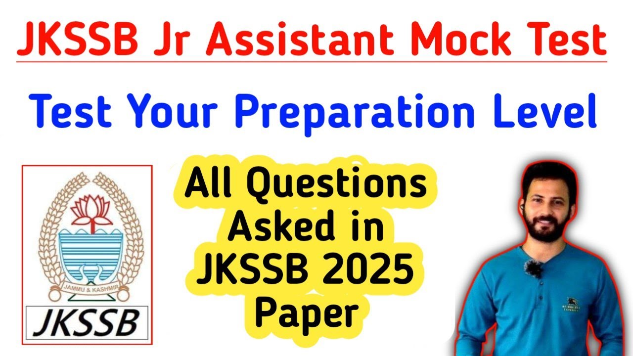 JKSSB JUNIOR ASSISTANT Mini Mock Test | Test Your Level Today | Must Watch for JKSSB Aspirants