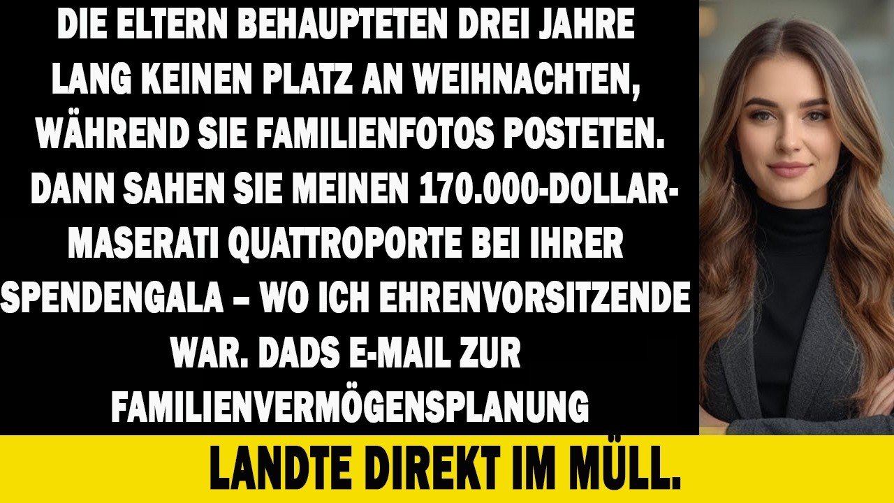 ELTERN HATTEN KEINEN PLATZ... BIS SIE MEINEN 170K-MASERATI AUF IHRER SPENDENGALA SAHEN!!!!!