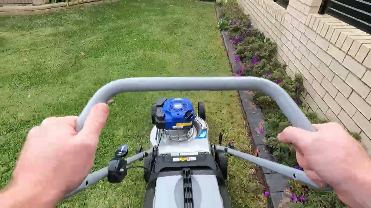 POV Lawn Mowing - Cutting and Trimming a Landscaped Front Yard