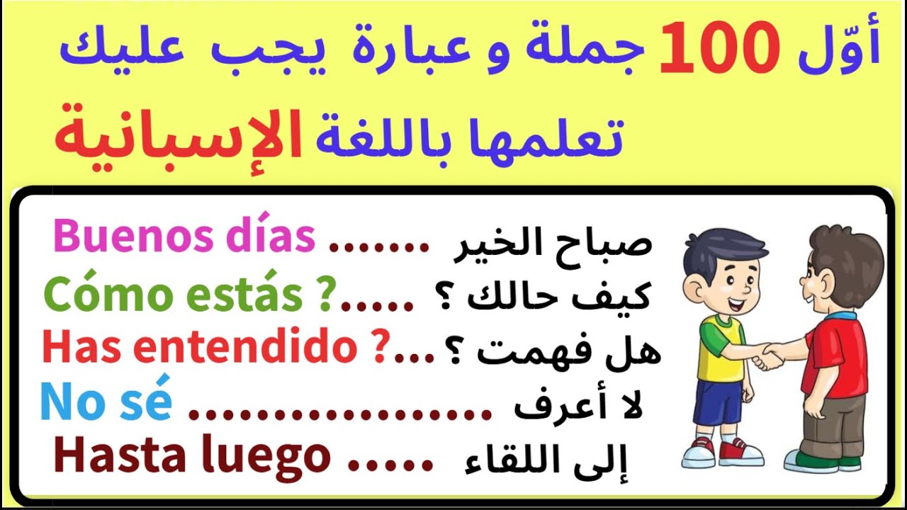 أول خطوة لك في تعلم اللغة الإسبانية من الصفر بأسلوب جديد : أكثر من 100 جملة و عبارة
