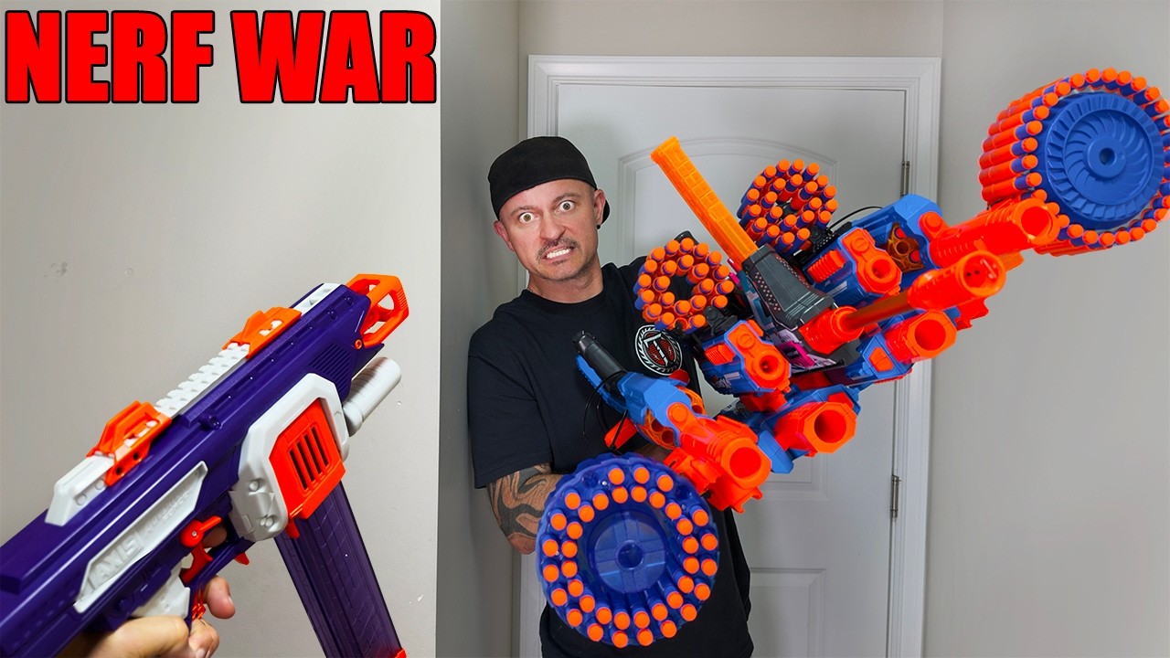 Война бластеров Nerf: противостояние ребенка и папы, часть 7.