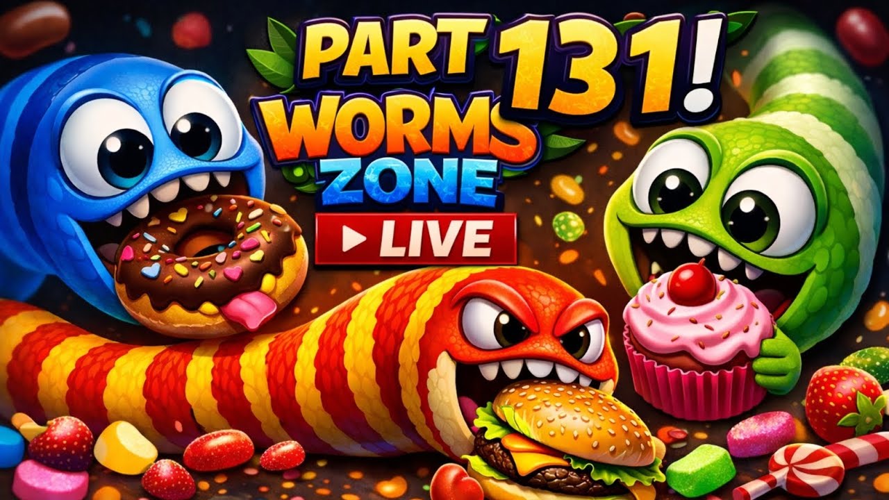 Worms Zone LIVE 🔴 Part 131 | Giant Worm Domination Gameplay 😈🔥