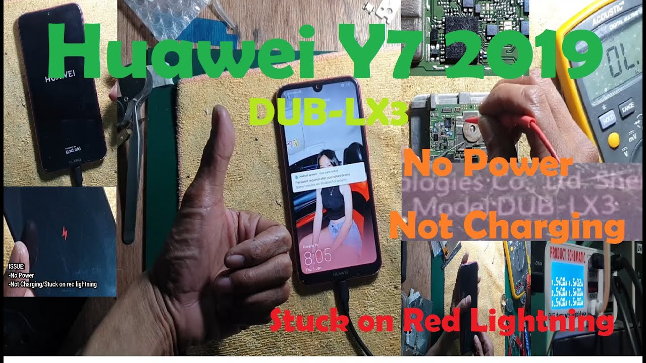 Huawei Y7 2019 No Power, Not Charging, Stuck on Red Lightning