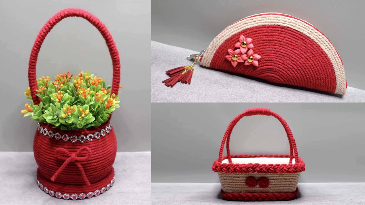 DIY Rope organizer ideas | Rope basket storage ideas | Keranjang dan wadah serbaguna dari tali katun