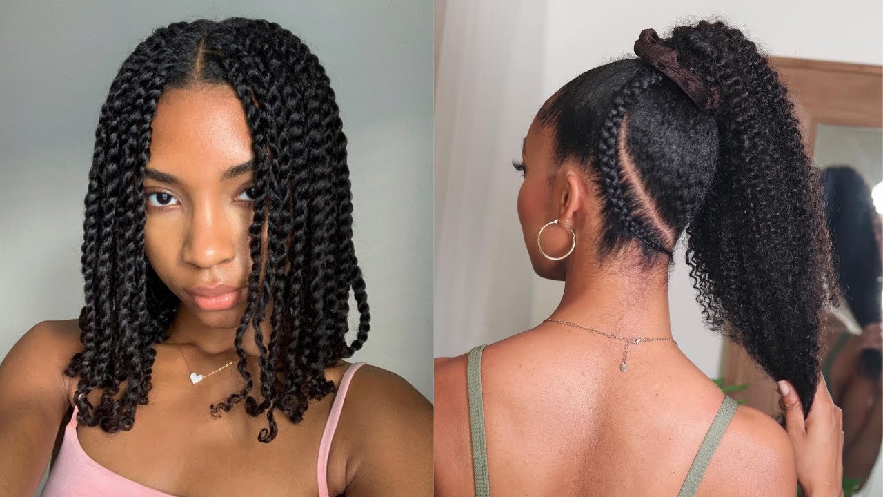 TWA, AWKWARD LENGTH, MEDIUM LENGTH AND LONG  NATURAL HAIRSTYLES COMPILATION | HAIRSTYLING MISTAKES