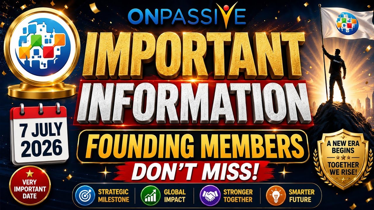July 7, 2026: Biggest Important Information | Founding Members Don't Miss | ONPASSIVE Latest Upda...