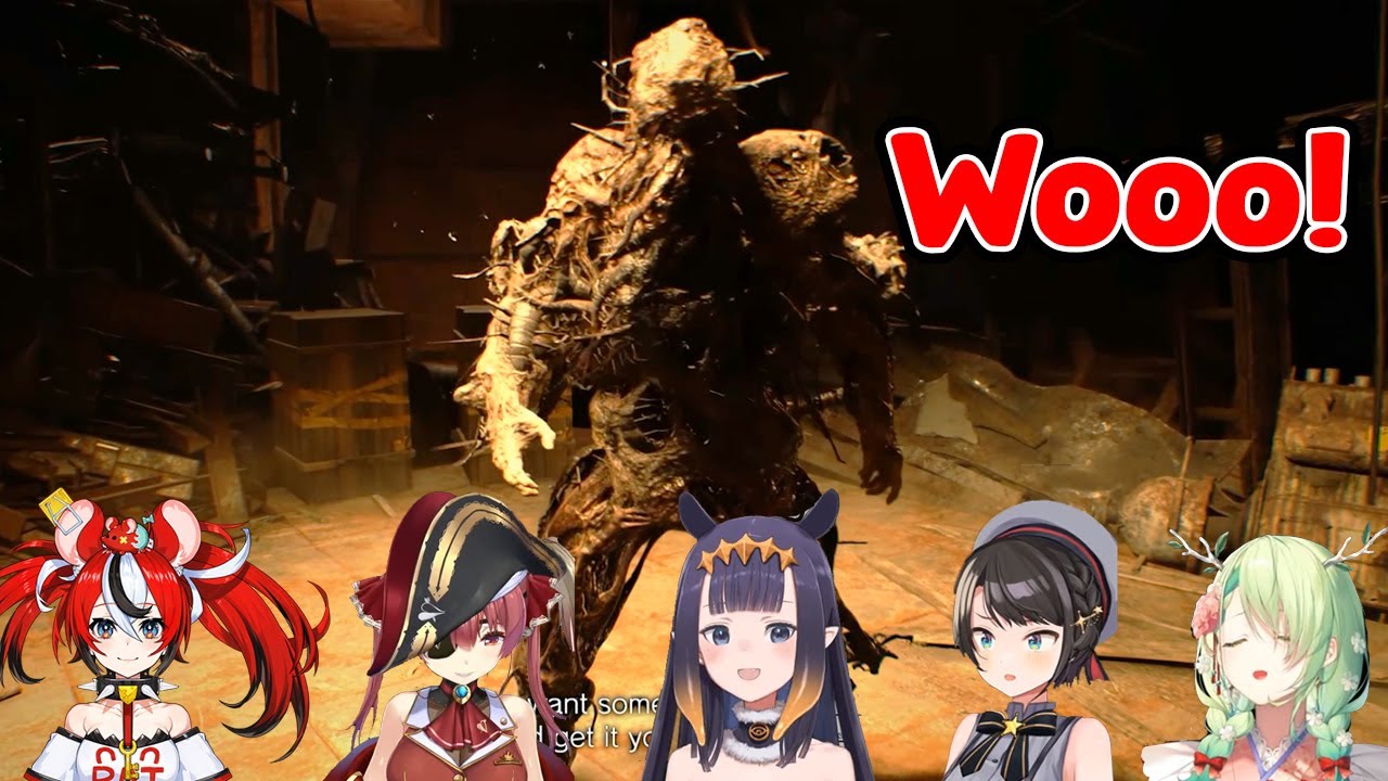 【Hololive】Их реакция на Джо Бейкера, использующего Powerbomb и Finisher в End of Zoe【Resident Evi...