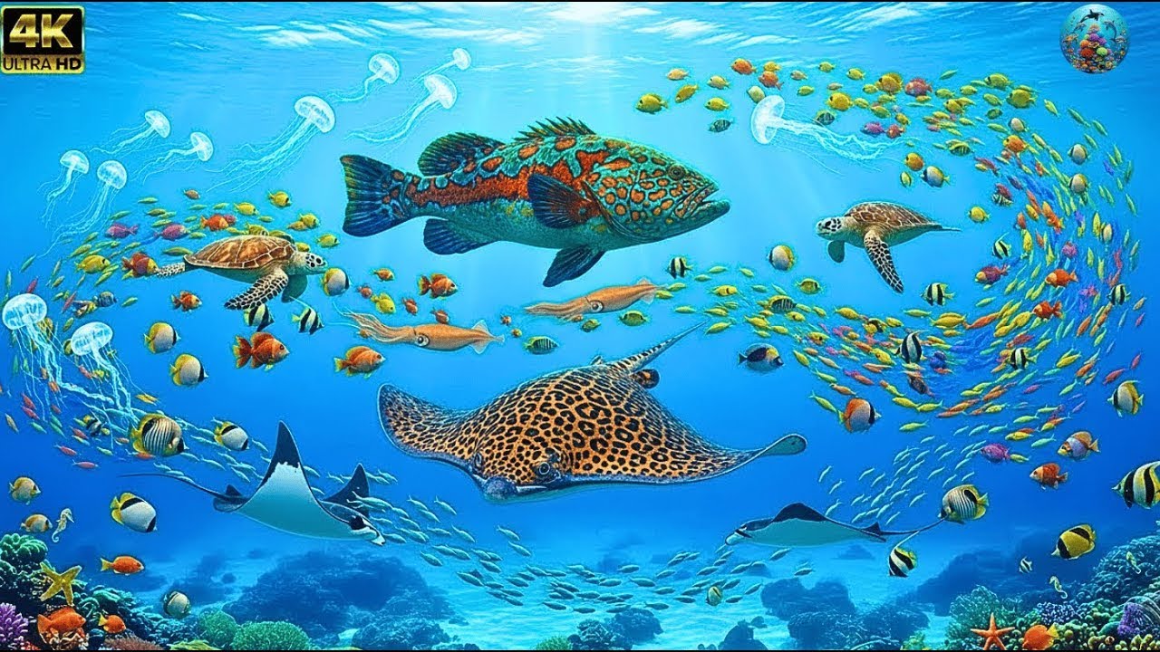 Ocean Wildlife 4K 🌊 | Scenic Underwater World | Calming Music & Nature Film | Relaxing Sounds