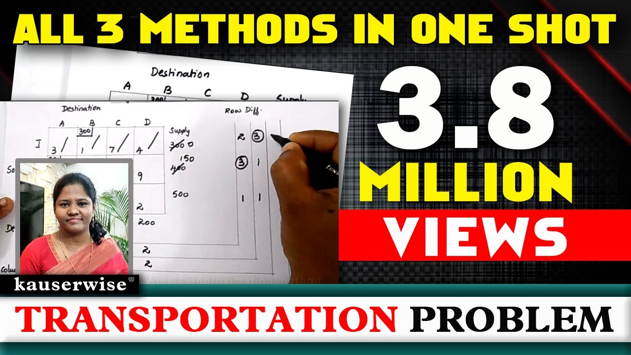 Transportation problem||vogel's approximation[VAM]|Northwest corner||Least cost | by Kauserwise