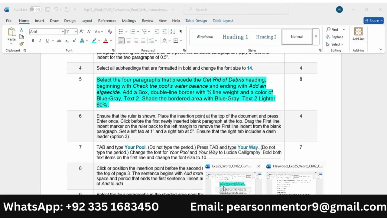 Exp25_Word_Ch02_Cumulative_Pool_Web | Word Chapter 2 Grader Cumulative - Pool | Word Ch02 Cumulative
