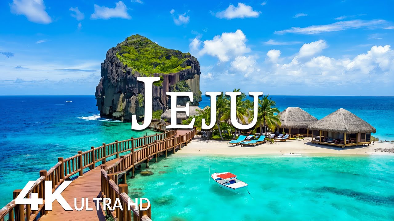 FLYING OVER JEJU (4K UHD) &ndash; Soothing Music Along With Beautiful Nature Video - 4K Video ULTRA HD
