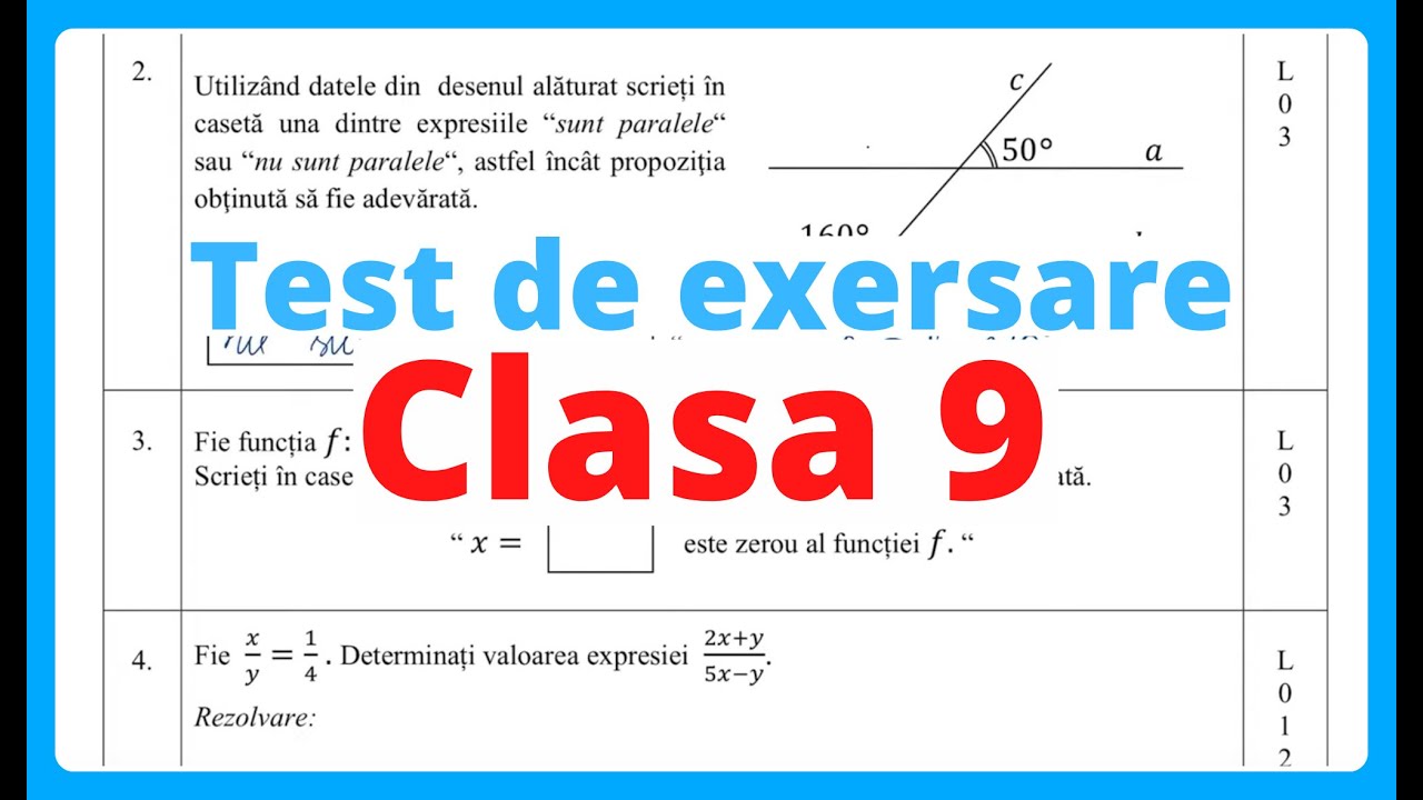 Test pentru exersare 2020, clasa 9 | Examen.md