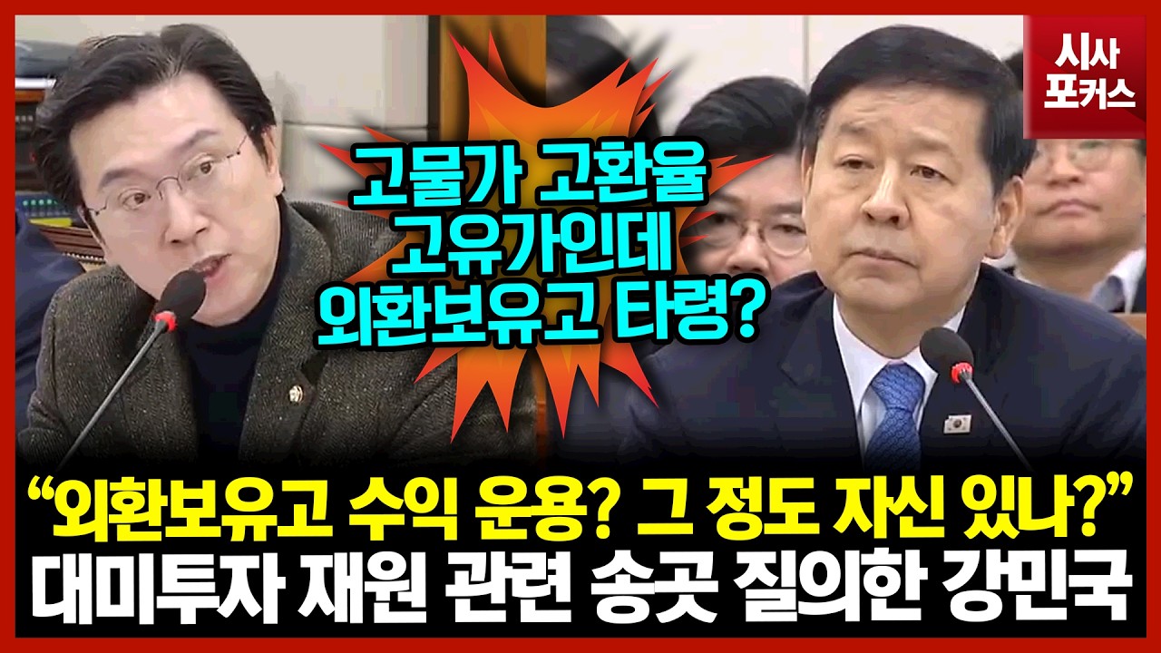 대미투자 재원 관련 송곳 질의한 강민국 “외환보유고 수익 운용? 그 정도 자신 있나?”