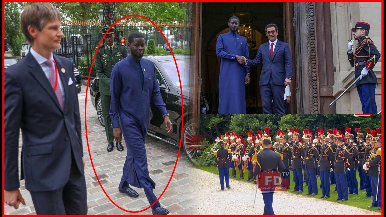 Vidéo exclusive : Arrivée du Président Diomaye à l’Élysée chez Macron avec une forte sécurité autour
