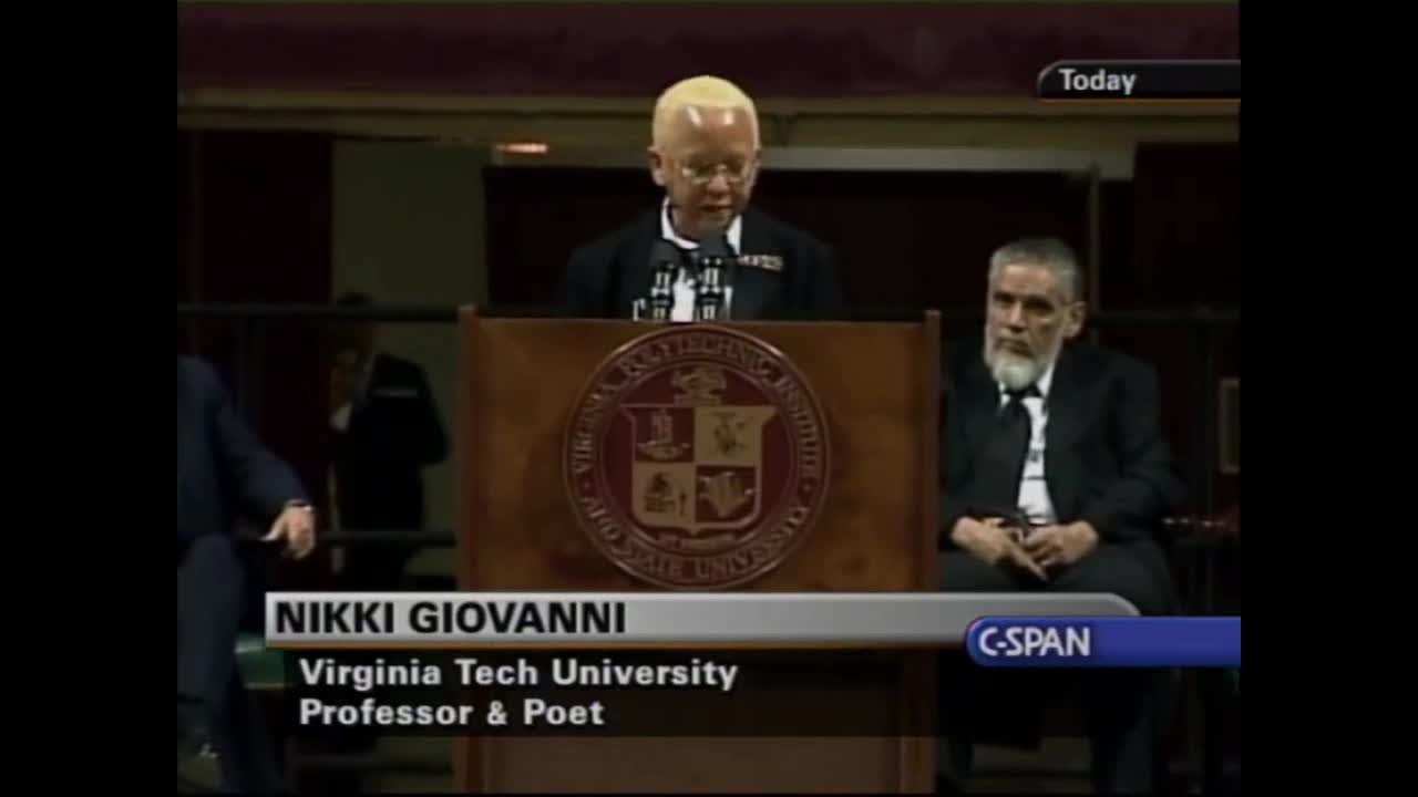 We Are Virginia Tech: Nikki Giovanni speaks at Virginia Tech student memorial
