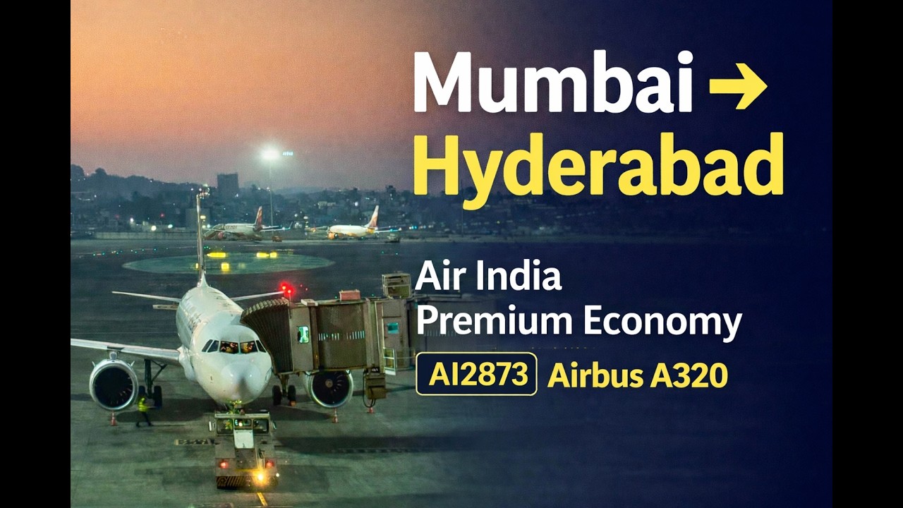 Mumbai to Hyderabad | Air India Airbus A320 Premium Economy | Full Flight Journey (AI2873)
