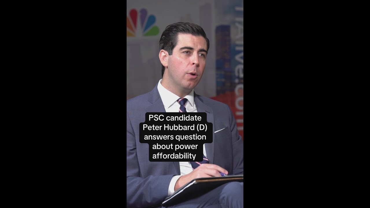 PSC candidate Peter Hubbard (D) answers question about power affordability