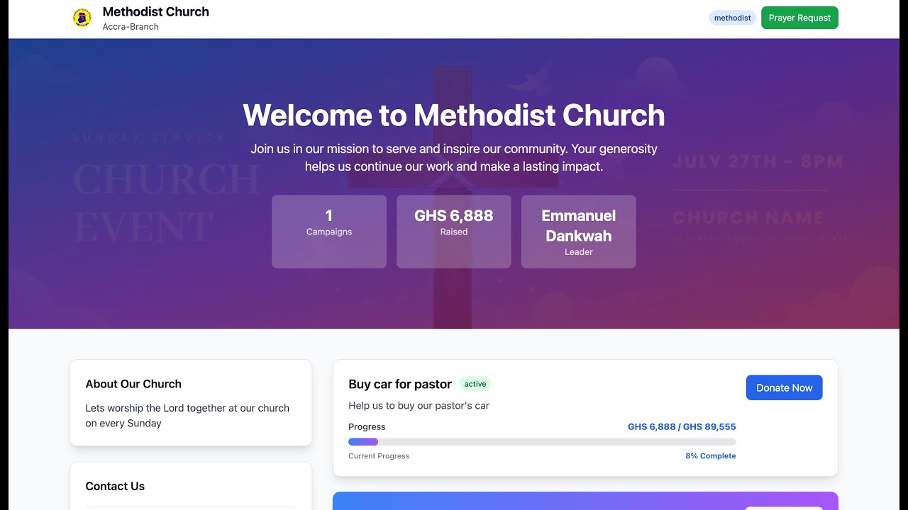 Church support platform