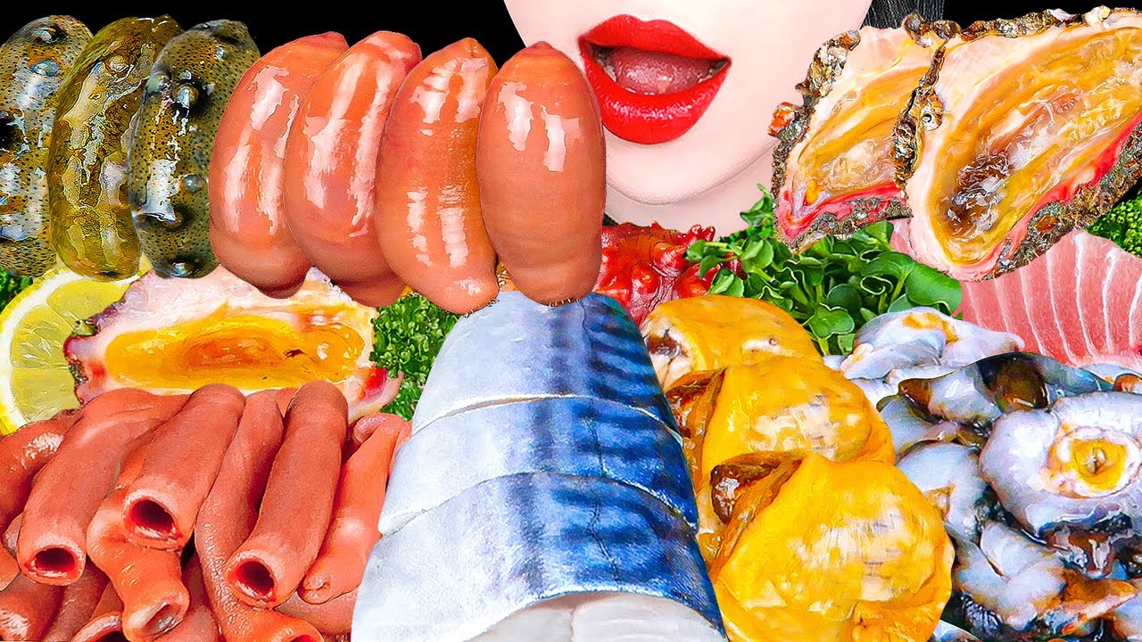 ASMR RAW SEAFOOD 고등어, 돌멍게, 해삼, 참치, 개불 멍게 손질 TUNA SEA PINEAPPLE SEA CUCUMBER EATING SOUNDS MUKBANG회먹방