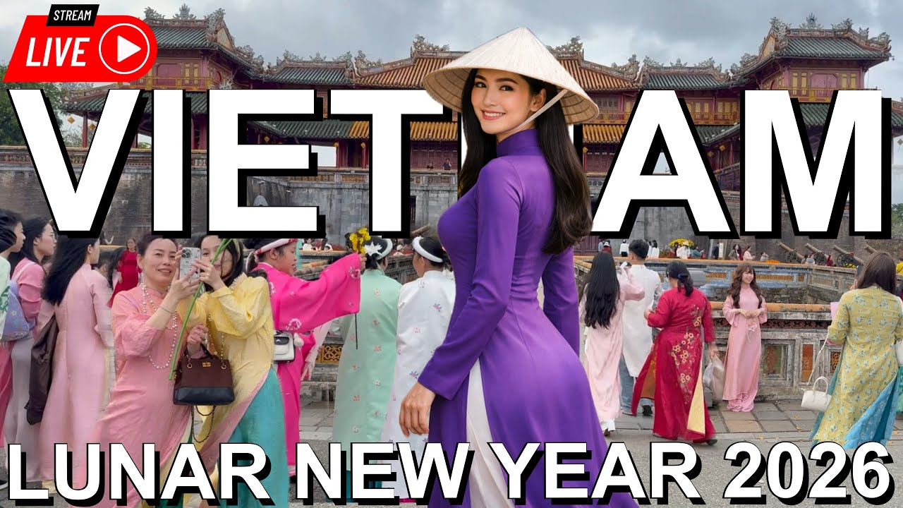 Vietnam Lunar New Year 2026 LIVE 🇻🇳 | Hue Citadel Street Scenes (4K)