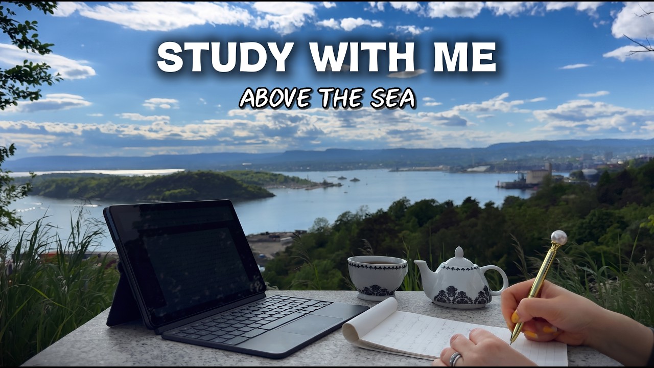 4 HOUR STUDY WITH ME | Above the Sea | Peaceful Mountain Nature Sounds | No Music | Pomodoro 50/10