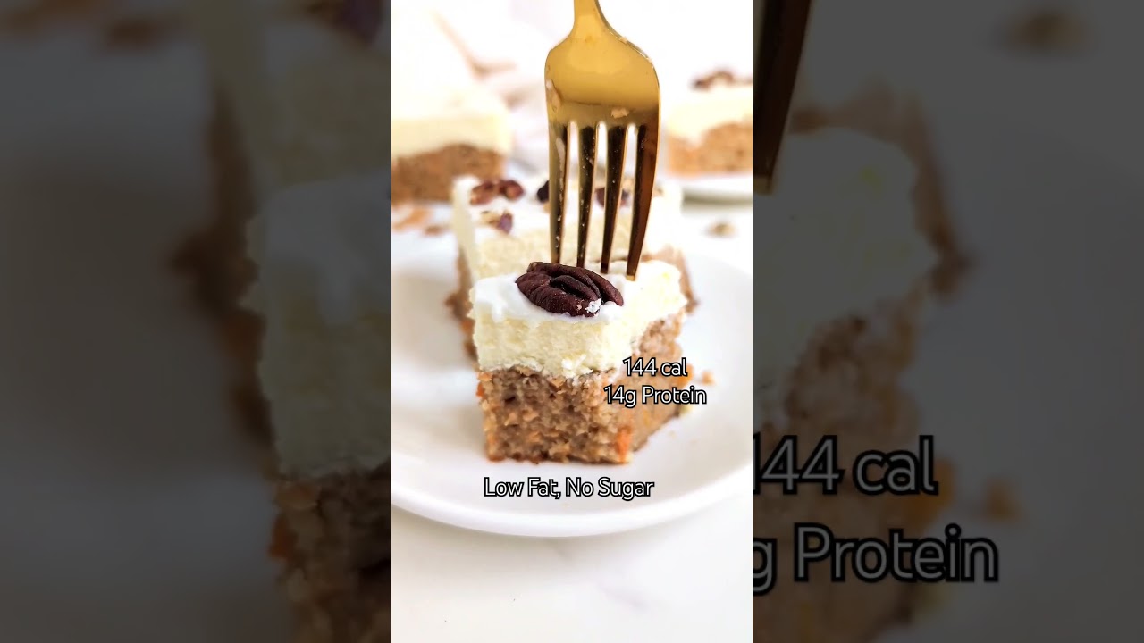 AMAZING 𝐏𝐫𝐨𝐭𝐞𝐢𝐧 𝐂𝐚𝐫𝐫𝐨𝐭 𝐂𝐚𝐤𝐞 𝐂𝐡𝐞𝐞𝐬𝐞𝐜𝐚𝐤𝐞 with 14g Protein!! #cheesecake #highprotein #healthybaking