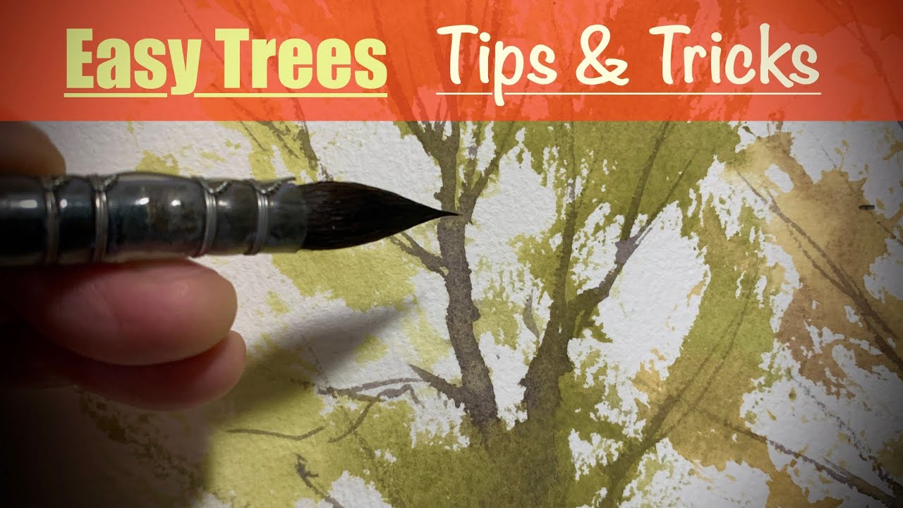 Painting Easy Watercolour Trees In All Four Seasons