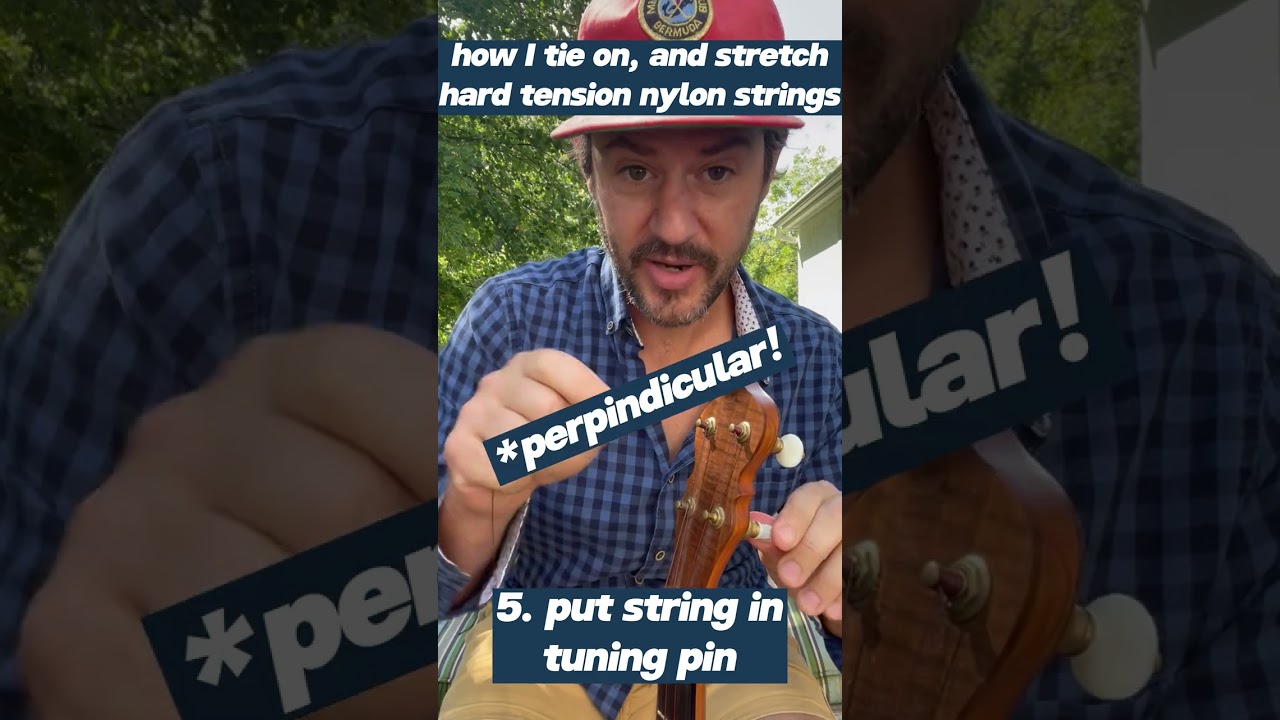 how to tie nylon strings on a banjo #howto #nylonstrings #oldtimemusic #clawhammer