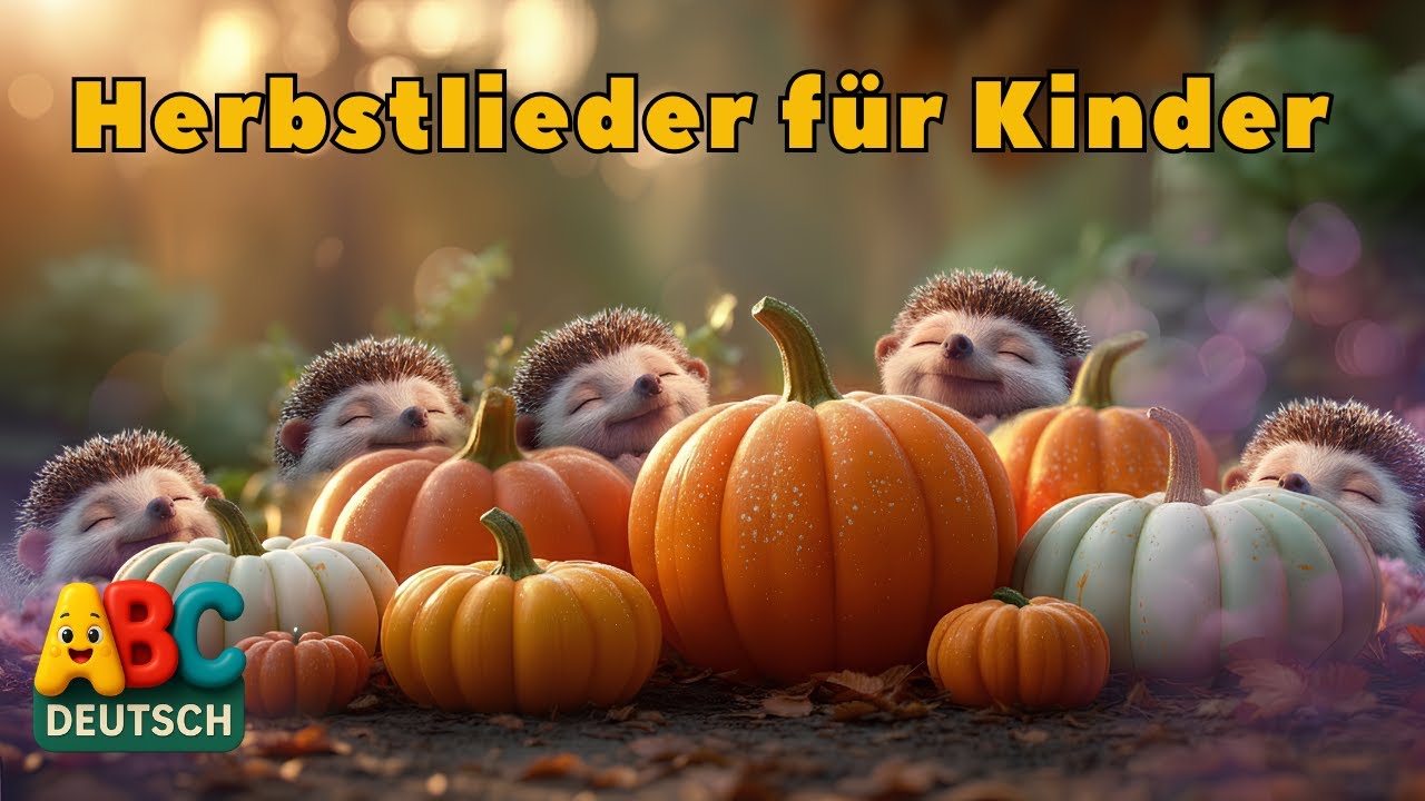 Herbstlieder für Kinder 🍂🎵 | Lern- & Mitmachlieder über Igel, Regen & Kürbisse