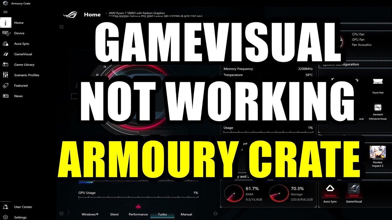How to Fix GAMEVISUAL Problem in Armoury Crate | ASUS ROG/TUF 2022