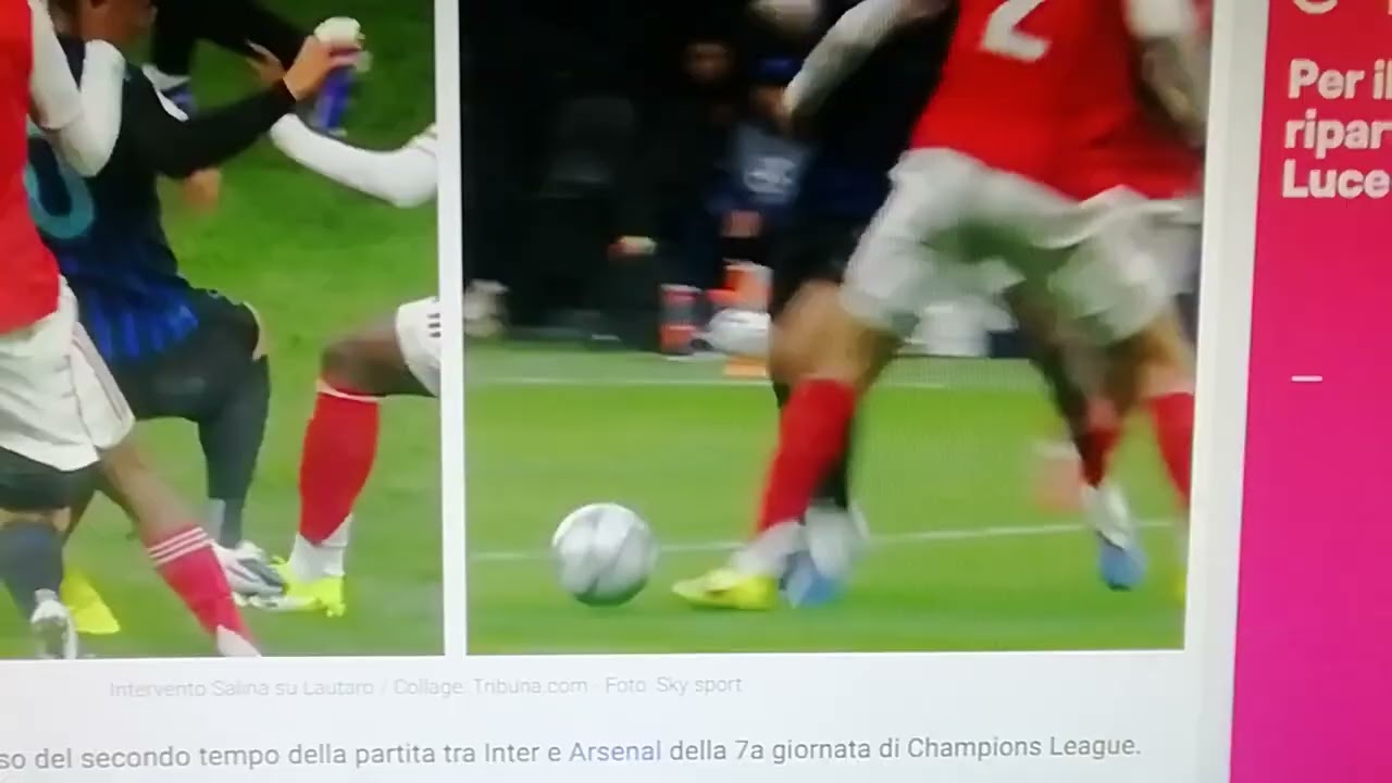 Contatto in area di rigore in Inter Arsenal
