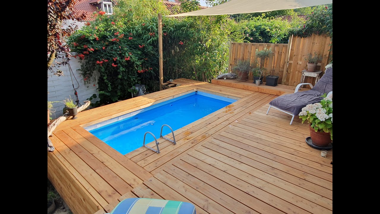 Pooldeck aus Holz für Aufstellpool 2 x 4 Meter (INTEX / BESTWAY)