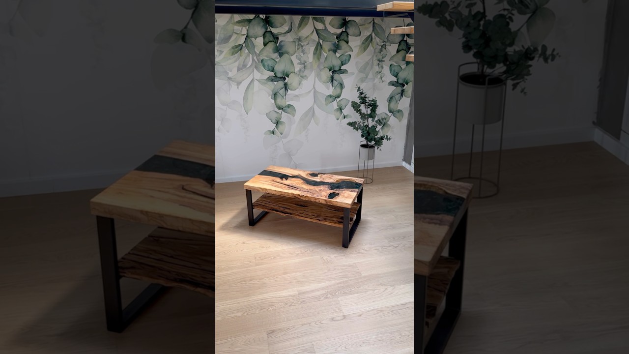 Olive Wood Turned Into a Coffee Table #woodworking #asmr #epoxy