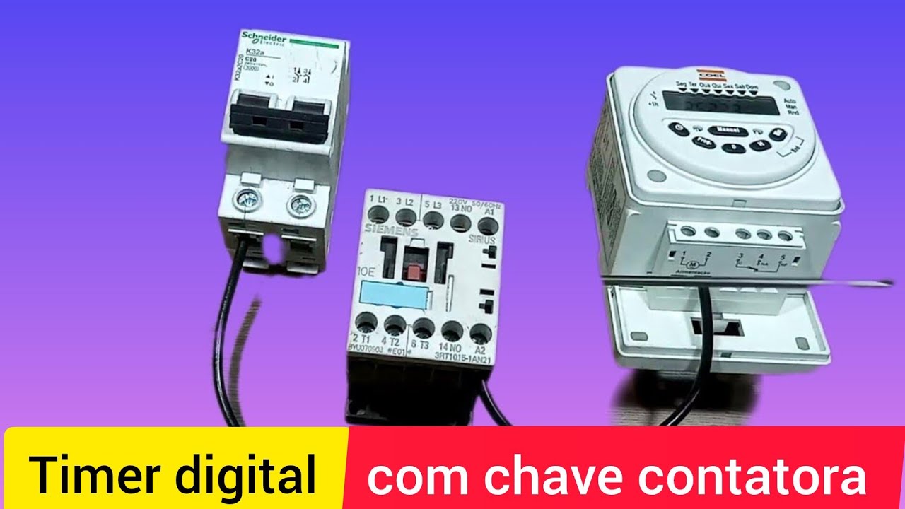 Como ligar chave contatora usando Timer digital da Coel
