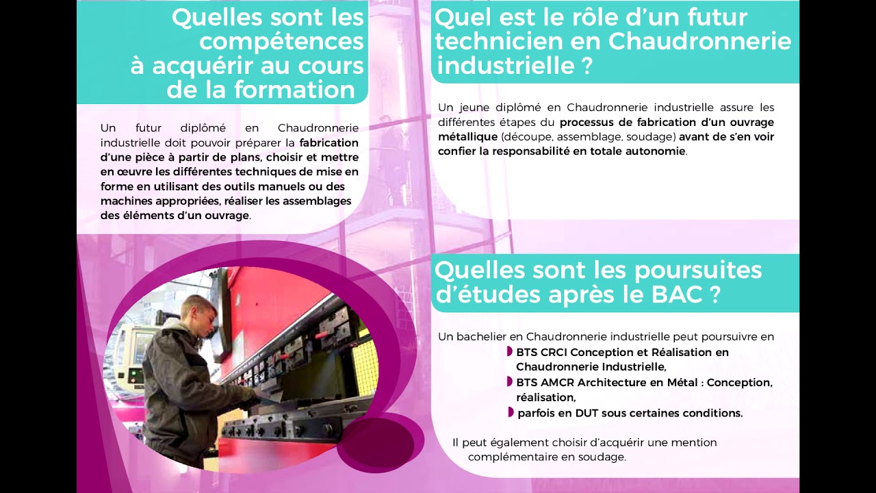 BACPRO Technicien en Chaudronnerie Industrielle - Lyc&eacute;e TH&Eacute;POT - Quimper